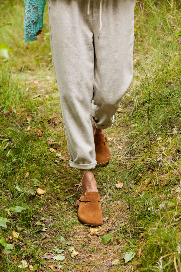 A close-up of Birkenstock shoes featured in our stunning shoe campaign captured in Germany.